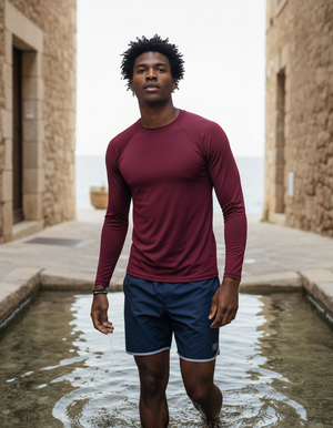 Burgundy Rash Guard bikini — Dripper