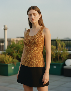 Women's Citrus Orange Kavya tank tops