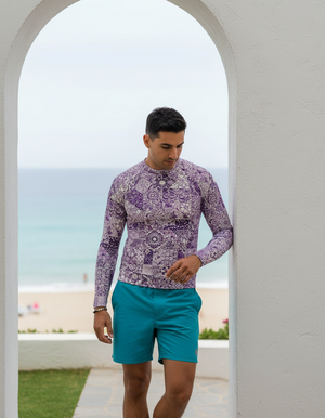 Men's Burnished Lilac Riad men's short-sleeve rashguards