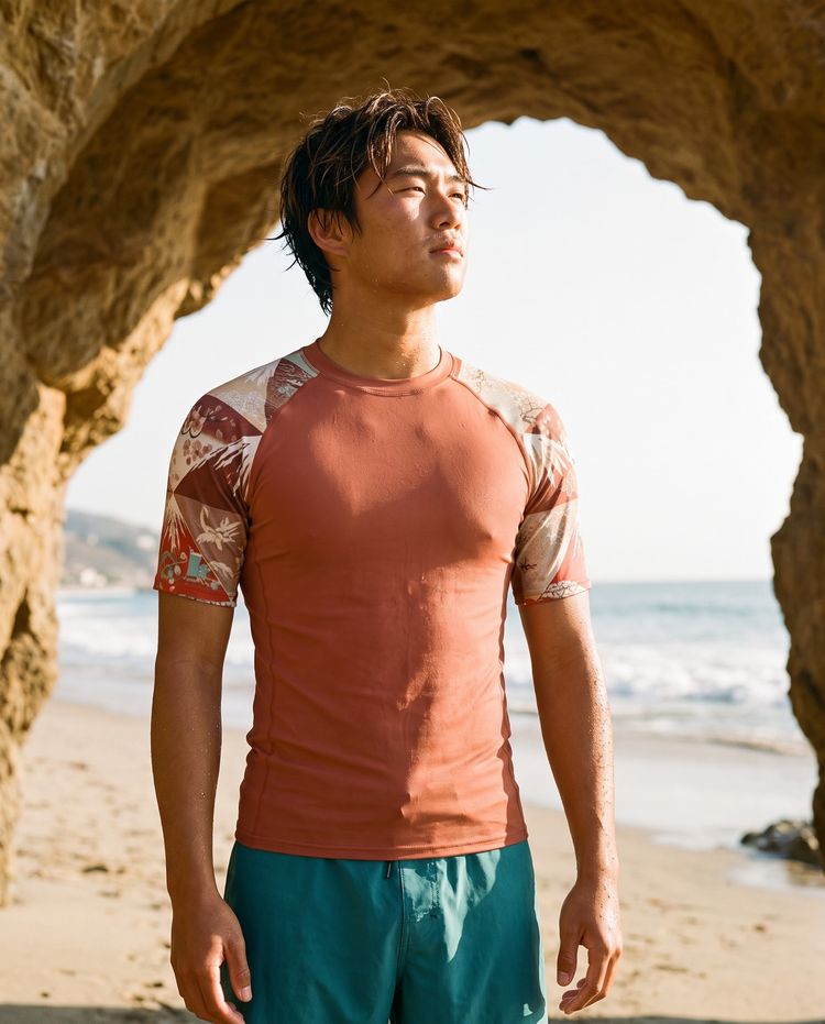 Men's Burnt Sienna Zenith men's rashguards