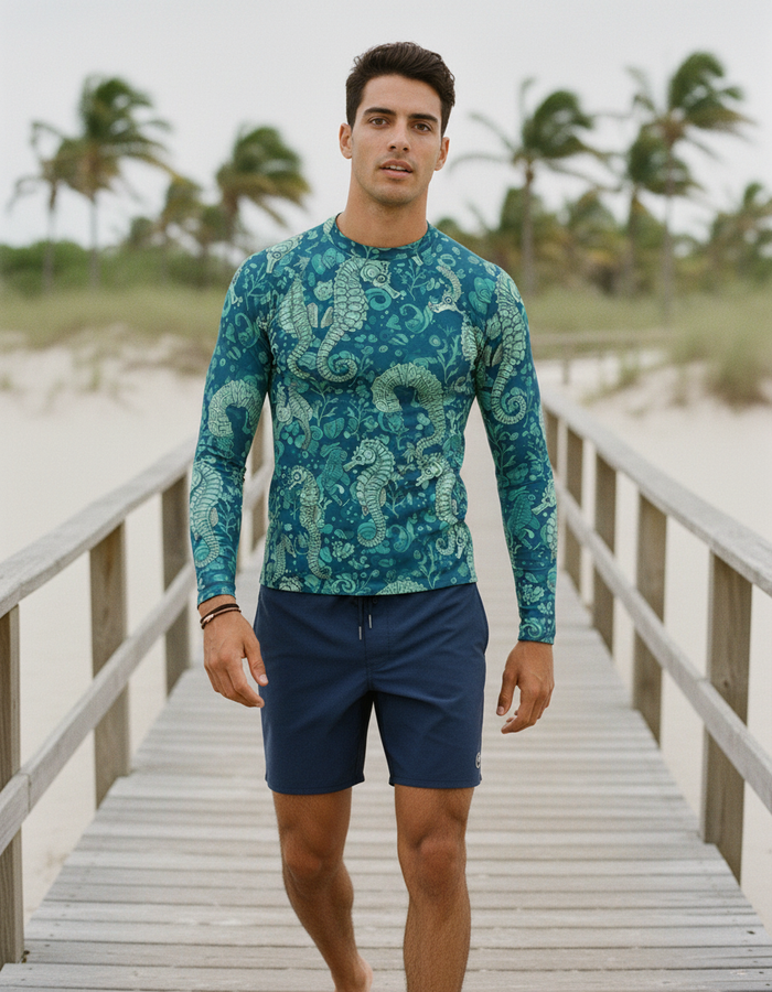 Rashguard — Men's Turquoise Triton