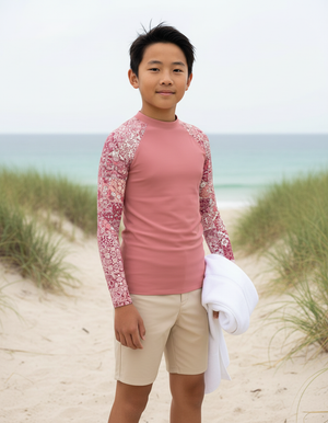 Youth Tea Rose Riad youth rashguards