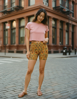 Citrus Orange Lavande women's short shorts