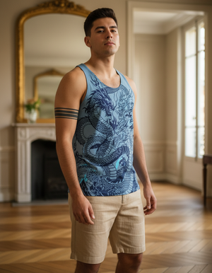 Men's Blue Aura Ember tank tops