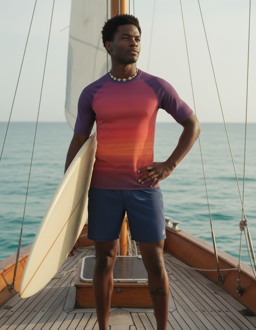 Oxblood Solstice Rash Guard Men's Rashguard — Lolekai