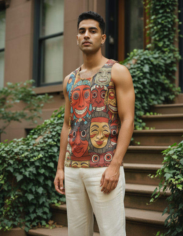 The Hundred Faces men's tank tops