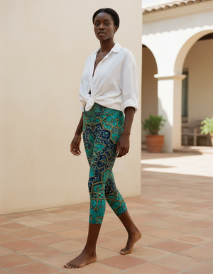 Crescent Capri Yoga Leggings Capri Yoga Leggings — Dripper