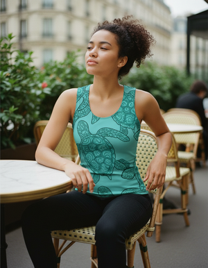Transformative Teal Aqua Tank Top Women's Tank Top — Dripper