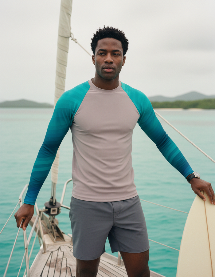 Rashguard — Men's Transformative Teal Ripple