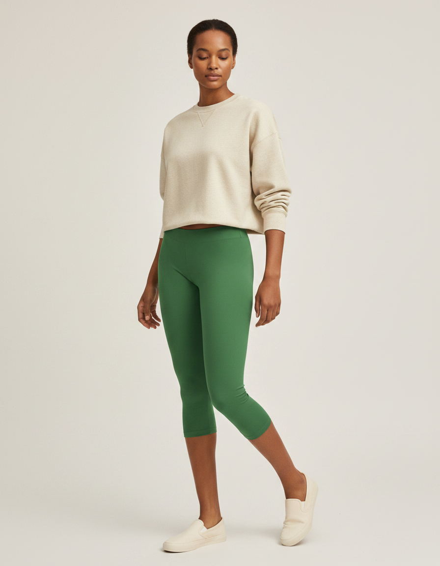Capri Leggings in Palm Green