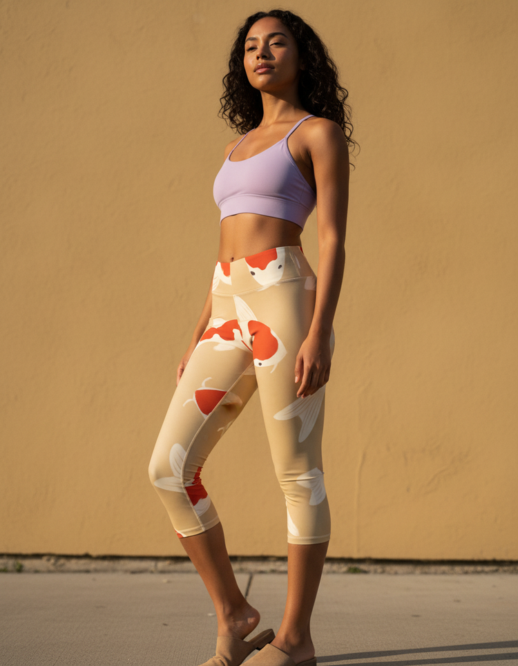 Women's Koi Fish Capri Leggings