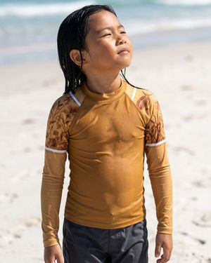 Girls Ochre Chorus Youth Rash Guard Youth Rash Guard — Lolekai
