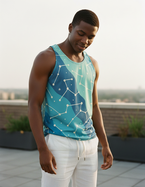 Blue Aura Nebula Tank Top Men's Tank Top — Dripper