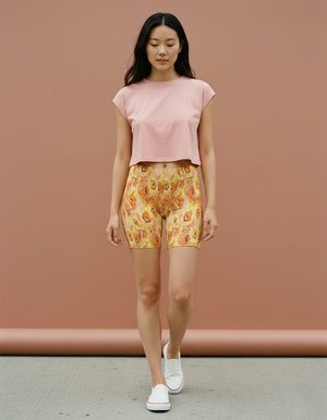 Citrus Orange Iridescence women's short shorts