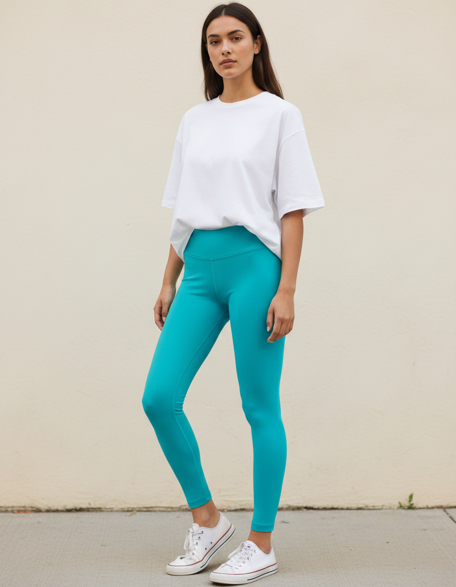 Full-Length Leggings in Caribbean Blue