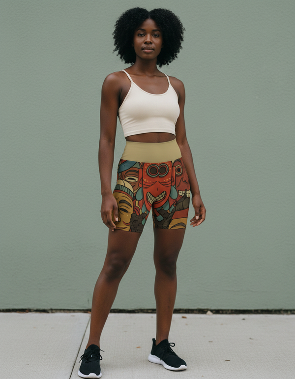 The Hundred Faces yoga shorts