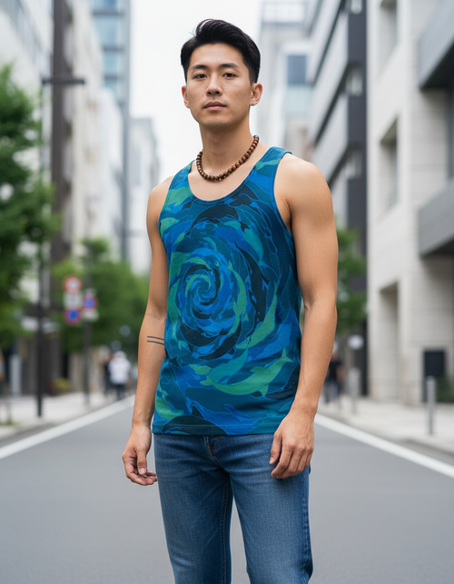 Men's Aqua tank tops