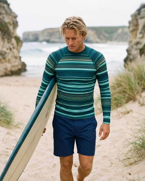 Dark Teal Eclipse Rash Guard Men's Rashguard — Lolekai