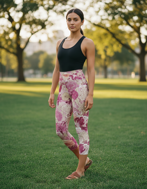 Amaranth Sakura capri yoga leggings