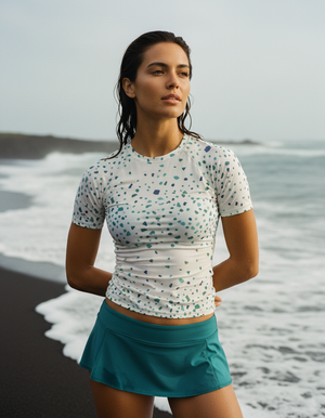 Women's Turquoise Chroma women's short-sleeve rashguards
