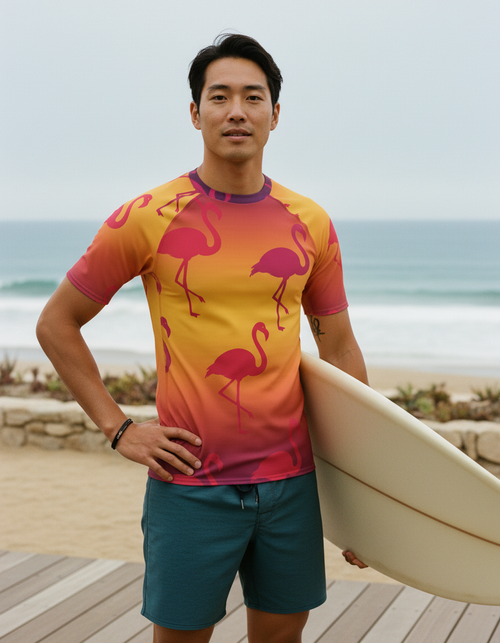 Men's Coral men's short-sleeve rashguards