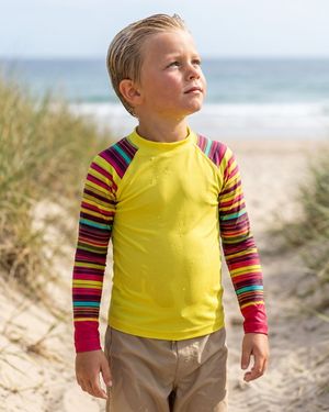 Kids Neon Green Eclipse Rash Guard Kids Rash Guard — Lolekai