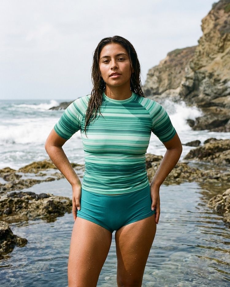 Women's Seafoam Eclipse women's short-sleeve rashguards