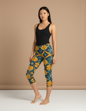 Geometric Azulejo Capri Leggings capri leggings