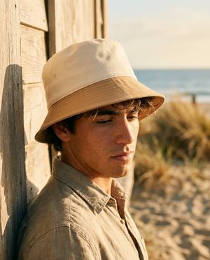 Ecru & Tan bucket hats