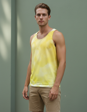 Men's Yellow Mosaic tank tops