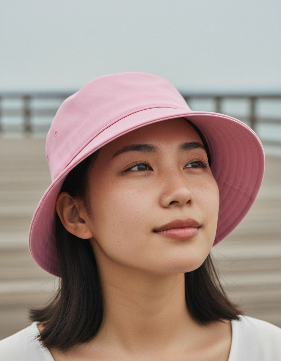 Bucket hat in Candy Pink