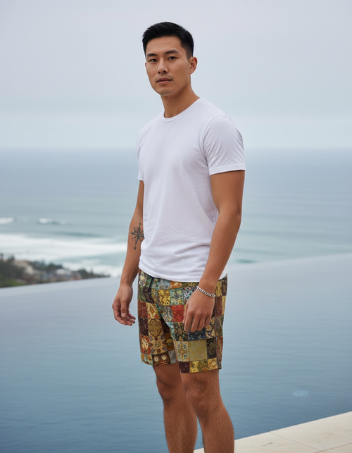 Burnt Sienna Celeste Men's Swim Trunks Men's Swim Trunks — Dripper
