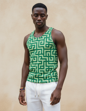 Men's Runway Emerald Kintsugi tank tops