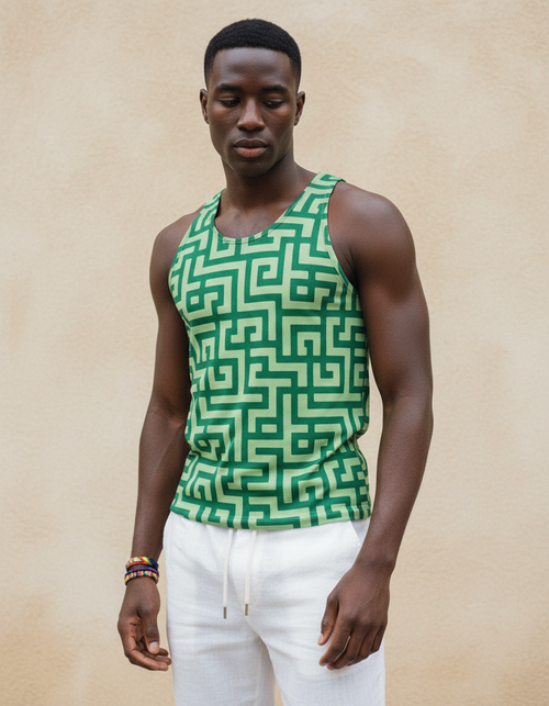 Runway Emerald Kintsugi Tank Top Men's Tank Top — Dripper