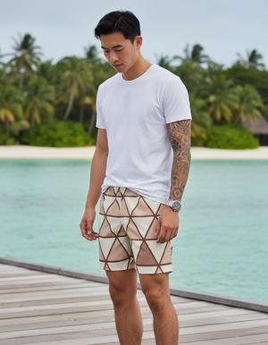 Tea Rose Koi Men's Swim Trunks Men's Swim Trunks — Dripper