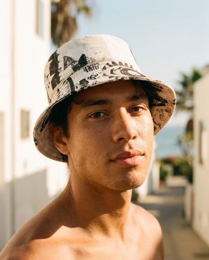 Unisex White Onyx Tapestry Bucket Hat bikini — Lolekai