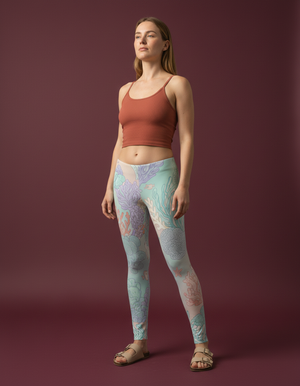 Turquoise Reef full-length leggings