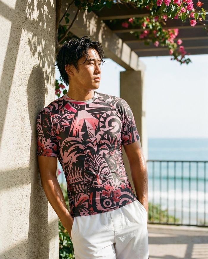 Rashguard — Men's Hot Pink Nalu Uli