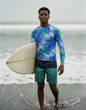 Men's Blue Aura Prism men's rashguards