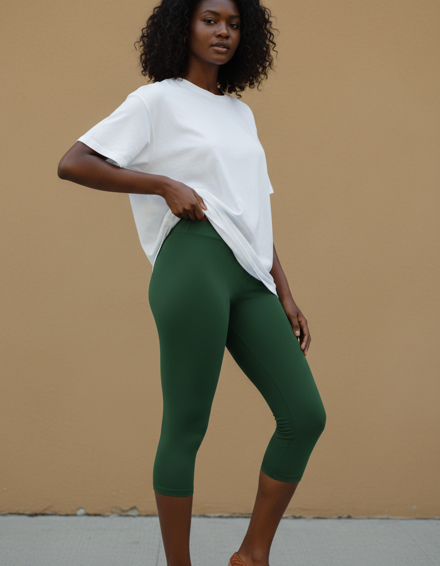 Capri Leggings in Forest Green