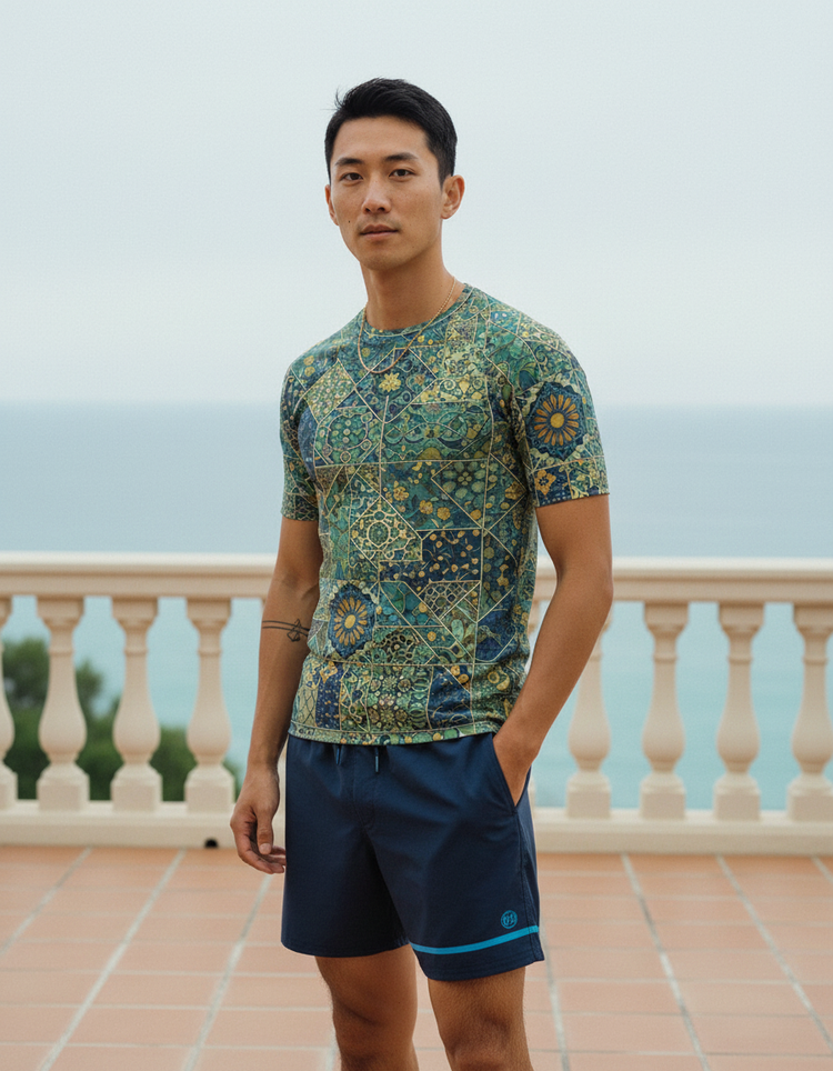 Men's Moroccan Tile Rash Guard