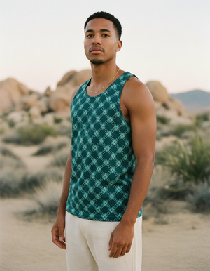 Turquoise Yuki Tank Top Men's Tank Top — Dripper