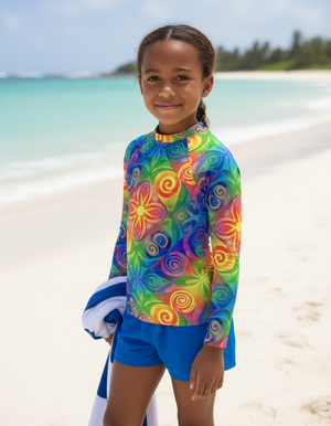 Kids Lime Prism kids rashguards