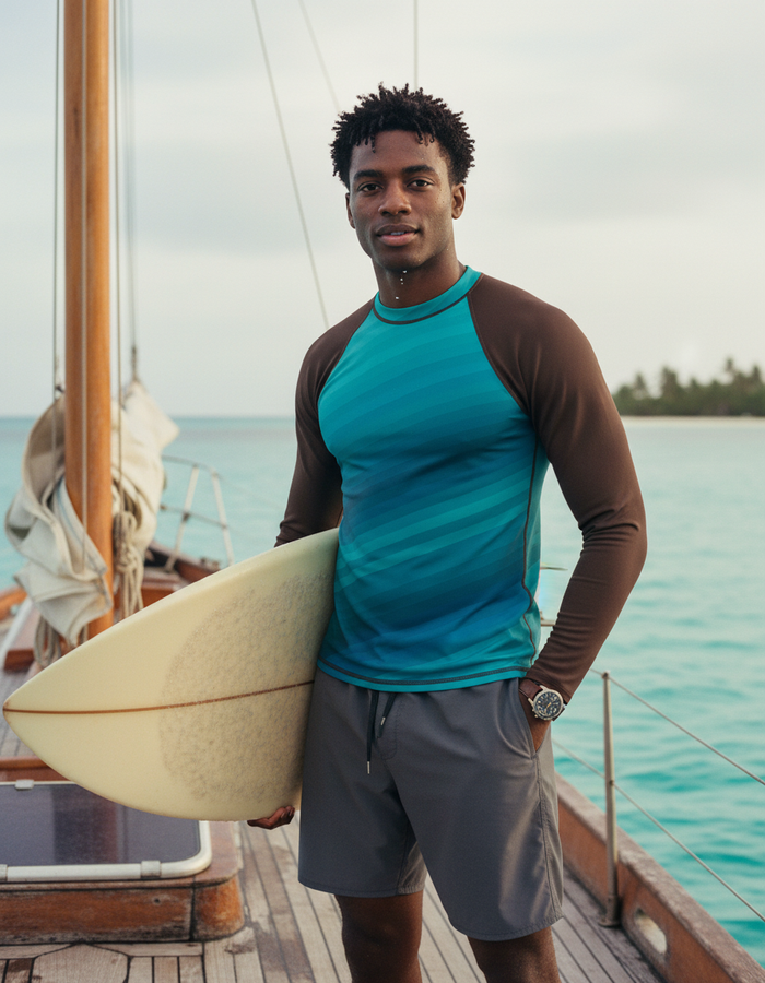Rashguard — Men's Transformative Teal Ripple