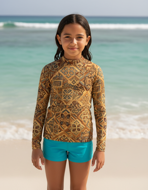 Amber Haze Helix Kids Rash Guard Kids Rash Guard — Dripper
