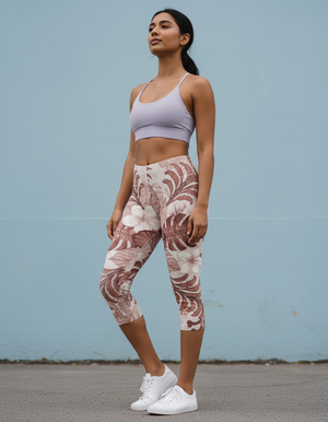 Dusty Rose Hula capri leggings