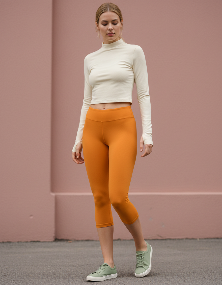 Capri Leggings in Orange