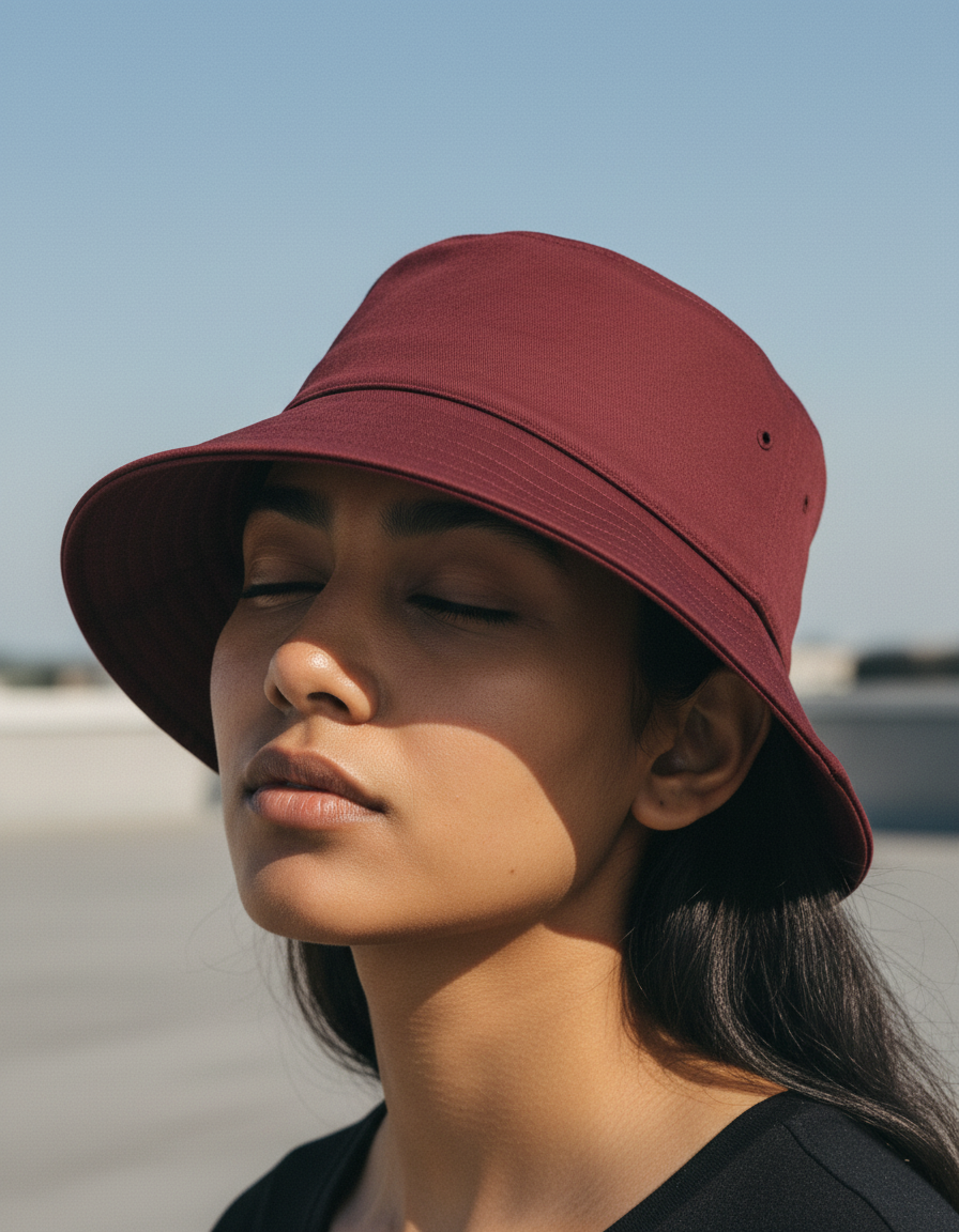 Bucket hat in Bordeaux