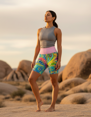Iridescence Yoga Shorts Yoga Shorts — Dripper