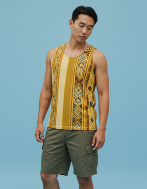 Men's Yellow Tierra men's tank tops